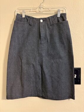 Vintage Polo by Ralph Lauren Charcoal Denim Midi Skirt